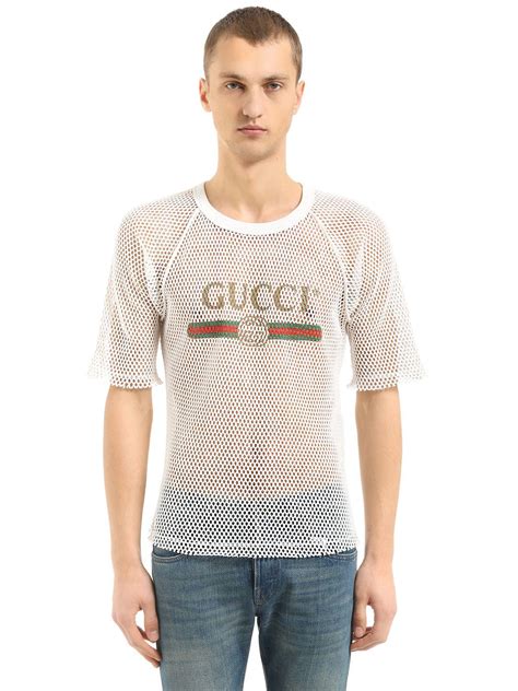 gucci mesh top mens|Gucci jersey t shirt.